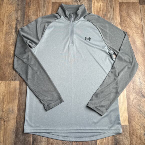 Under Armour Men's Velocity 2.0 1/4 Zip‎ Polo Shirt Men's Medium Gray Golf 6452 - Picture 1 of 13